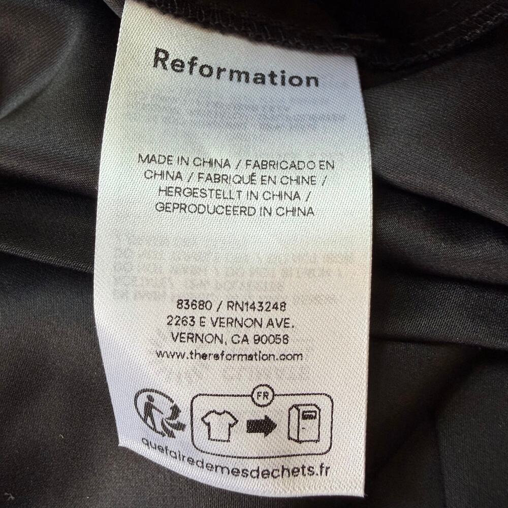 Reformation Fern Black Satin Lace Elastic Waist Shorts Women’s Size XS - Picture 6 of 9